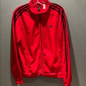 Red & Black Stripe Zip up Adidas Jacket Men’s M
